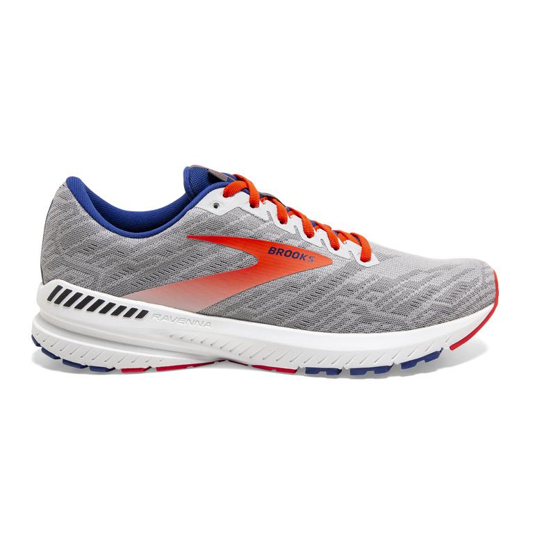 Brooks RAVENNA 11 Road Running Shoes Mens Outlet - Grey/Cherry/Mazarine (ZIC465089)